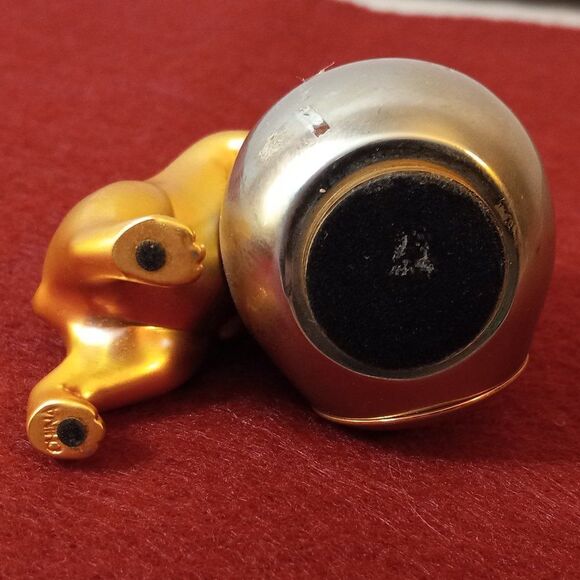 Gold tone Cat Fishing in Clock Bowl - Picture 6 of 6